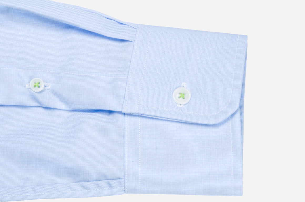 Tuckerman Blue Poplin Dress Shirt Tailored For Men - 16X33 Tuckerman Blue Poplin Dress Shirt Tailored For Men - 16X33