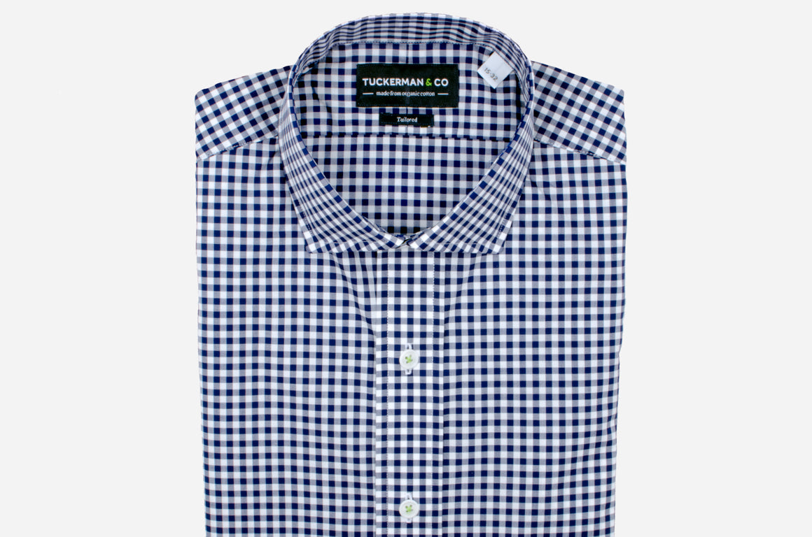 Navy Gingham Check Tailored / 16 / 35