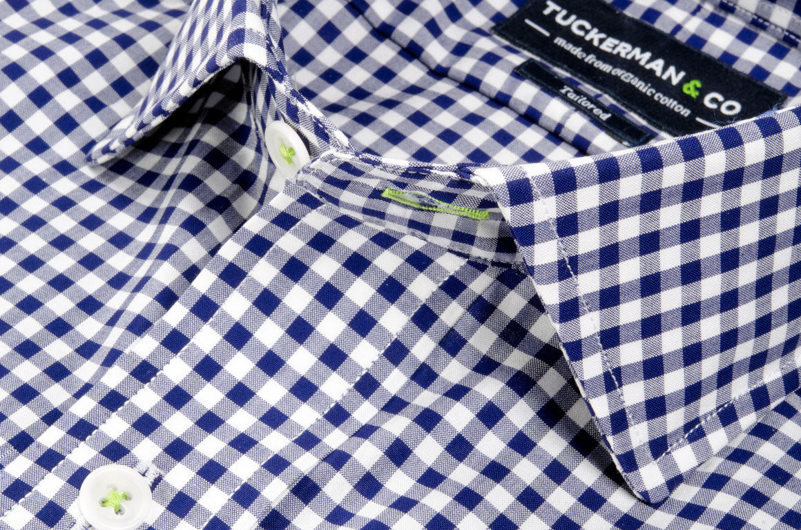 Navy Gingham Check Tailored / 16 / 35 Navy Gingham Check Tailored / 16 / 35